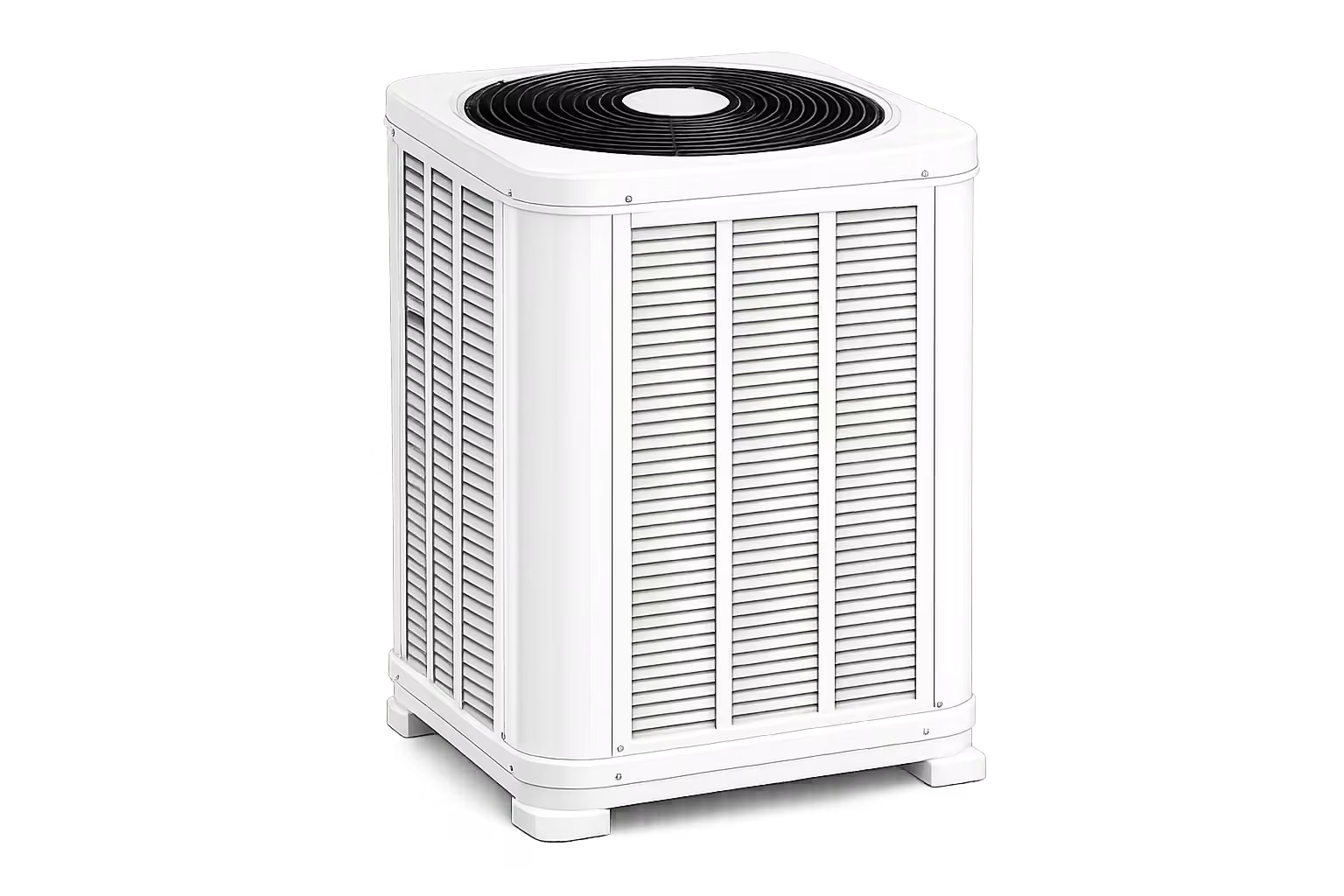 Brand-new high-efficiency outdoor AC condenser unit installed by AAERO HVAC at a Marin County California home